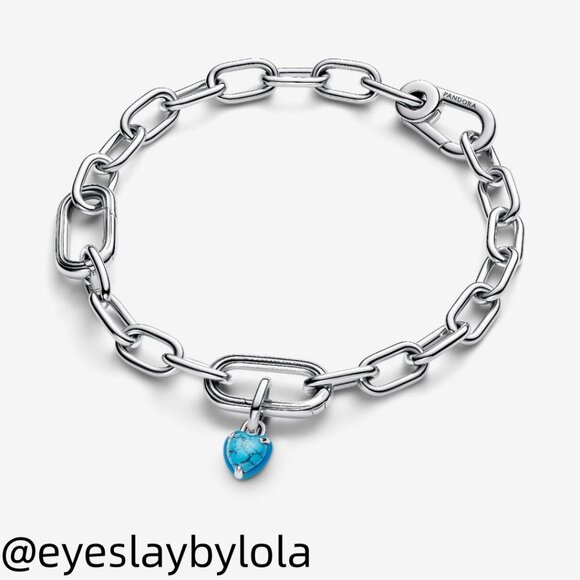 Pandora Turquoise-coloured Heart Mini Dangle Charm - Picture 4 of 6